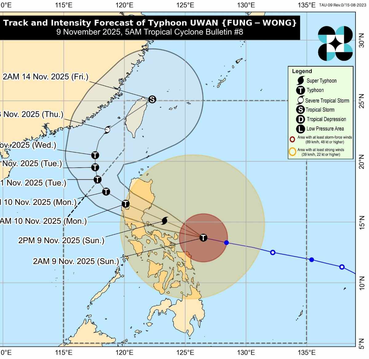 Du bao duong di cua bao Fung-wong. Anh: PAGASA