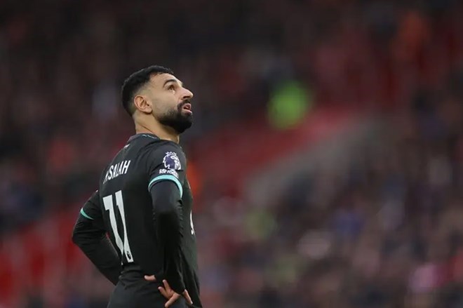 Salah la cau thu rat co duyen ghi ban o cac tran Man City vs Liverpool. Anh: AFP