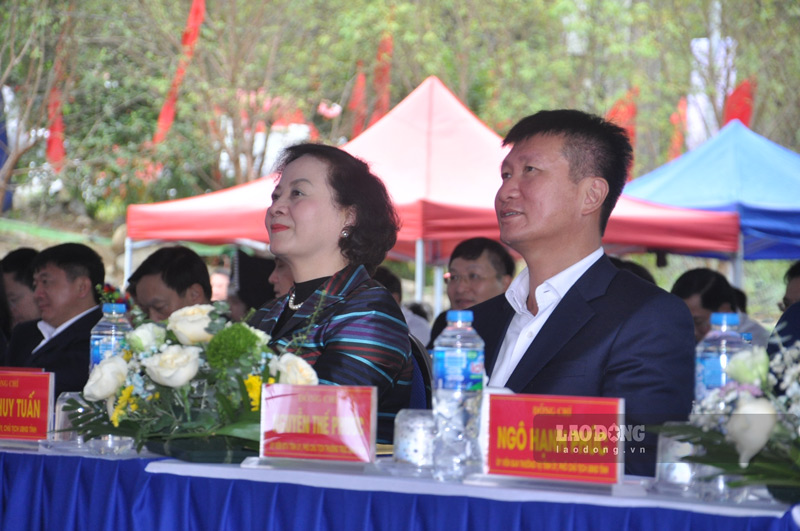 Pho Thu tuong Chinh phu Pham Thi Thanh Tra du le khoi cong tai Lao Cai. Anh: Dinh Dai