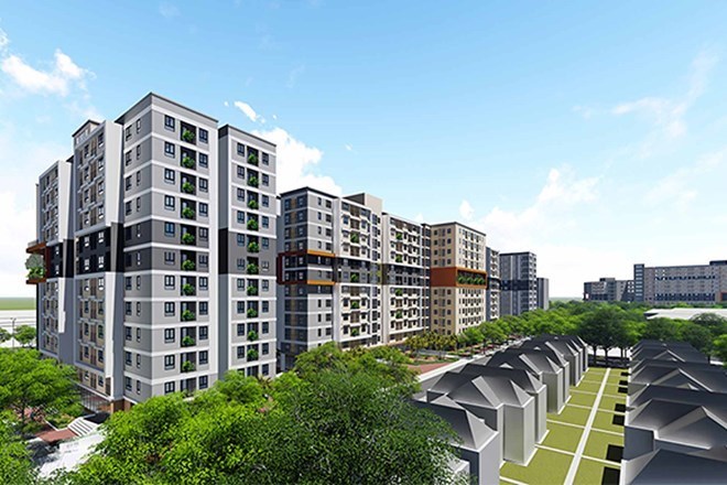 Perspective of the Social Housing Project at lots CT3, CT4 Kim Chung New Urban Area. Photo: handico