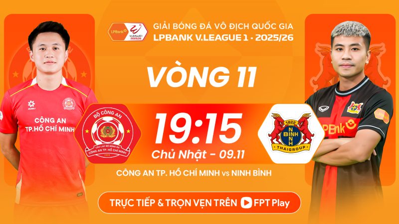Ho Chi Minh City Police welcomed Ninh Binh in round 11 of V.League. Photo: FPT Play