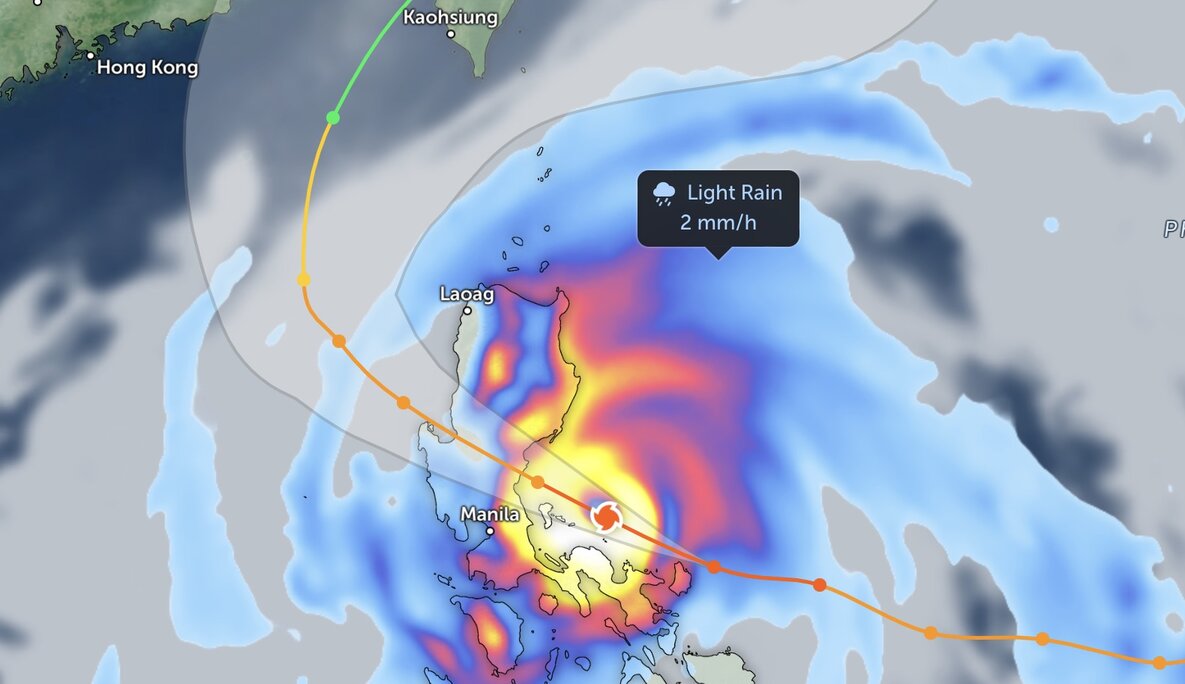 The predecessor of Typhoon No. 14 Fung-wong strengthened into a super typhoon on November 9. Photo: Zoom Earth