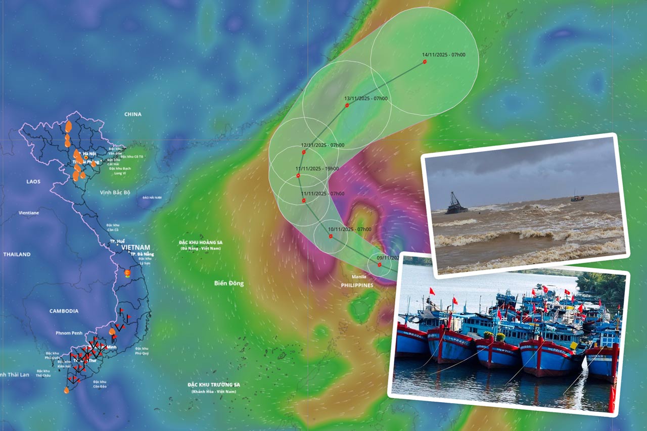 The storm No. 14 Fung-wong is about to be very strong, gusting to level 16 when entering the East Sea tomorrow morning