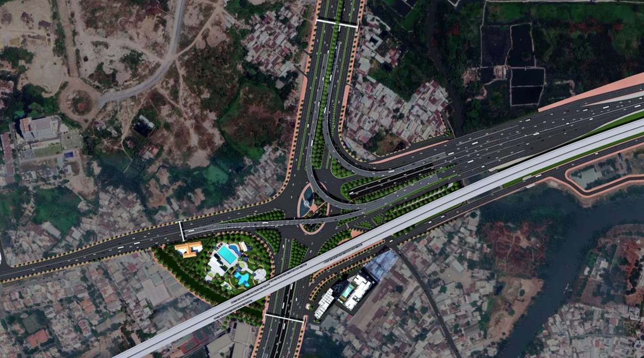 Phoi canh nut giao An Phu khi hoan thanh. Anh: Ban Giao thong