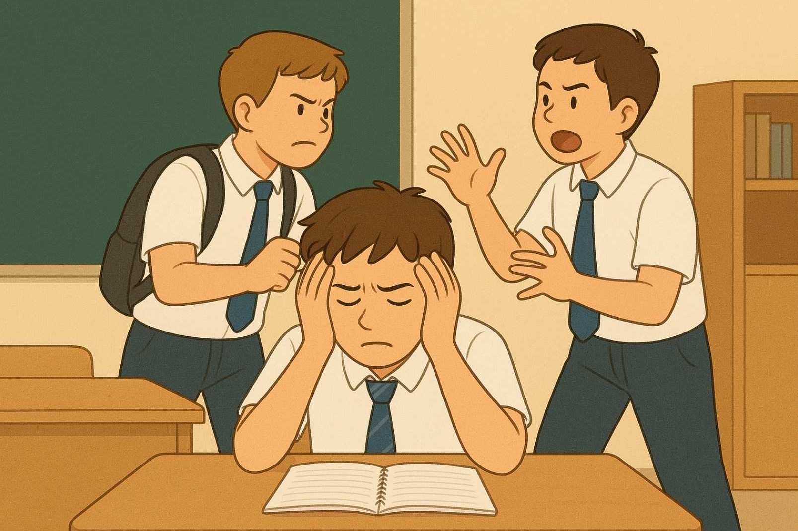 Bao luc hoc duong khong phai la van de cu nhung luon gay nhuc nhoi trong du luan. Do hoa: Phuong Anh