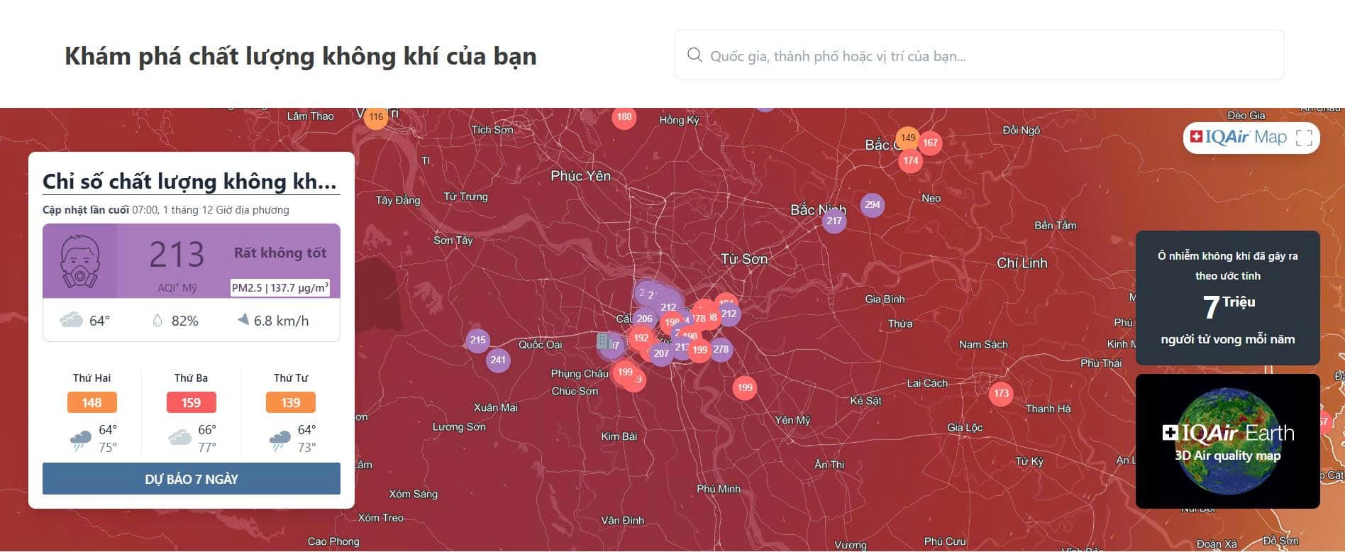 Cac chuyen gia khuyen cao, khi chi so chat luong khong khi dat muc nguy hai (AQI 301-500), nguoi dan nen han che toi da viec ra ngoai, tam dung cac hoat dong ngoai troi va chuyen sang sinh hoat trong nha. Can dong kin cua de tranh tiep xuc voi o nhiem. Anh: Ung dung do chi so o nhiem khong khi IQAir