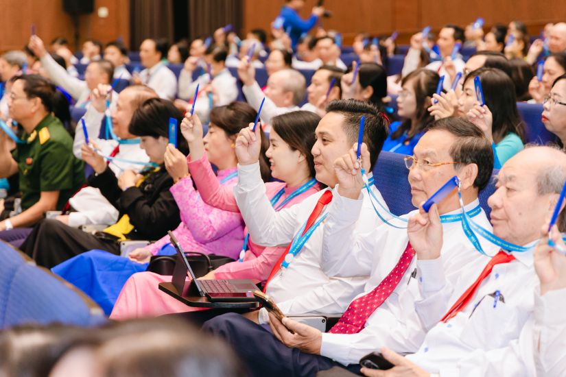 Delegados asistiendo al I Congreso de Diputados del Frente de la Patria de Vietnam Ciudad Ho Chi Minh mandato 2025 - 2030. Foto: Minh Tam