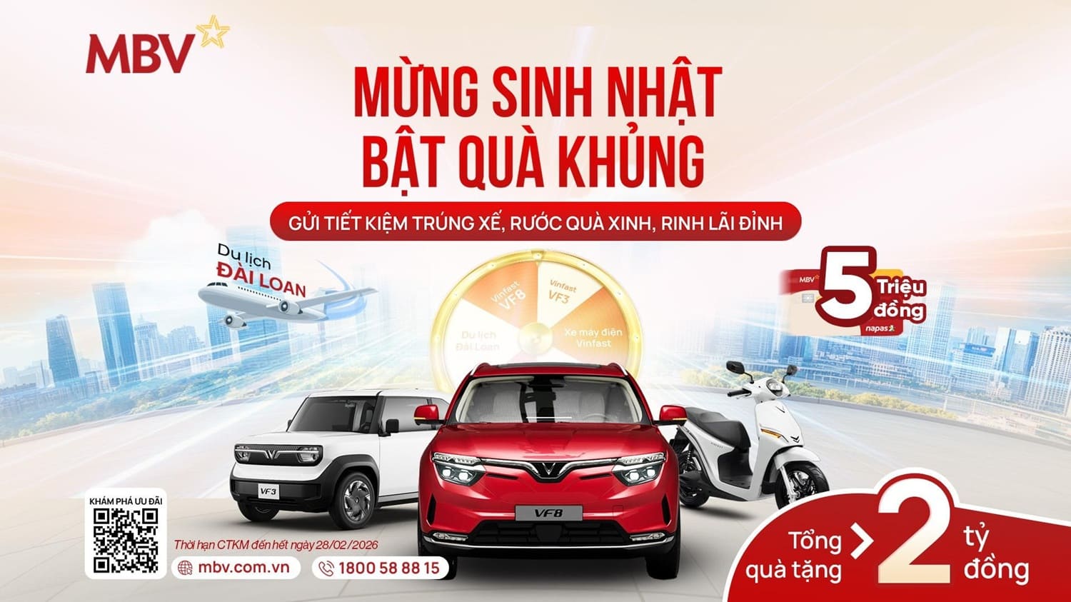 Chuong trinh uu dai danh cho Khach hang gui tiet kiem voi tong gia tri qua tang len den hon 2 ty dong. Anh: Anh: MBV Bank