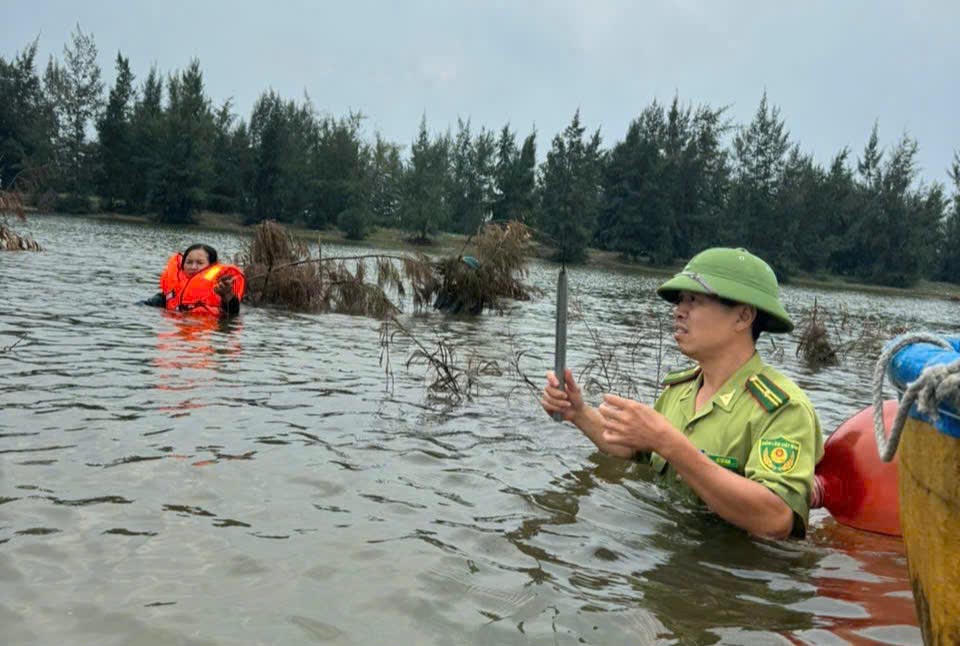 Luc luong Kiem lam Ha Tinh di pha do cac lum bay chim o xa Co Dam. Anh: Tran Tuan.