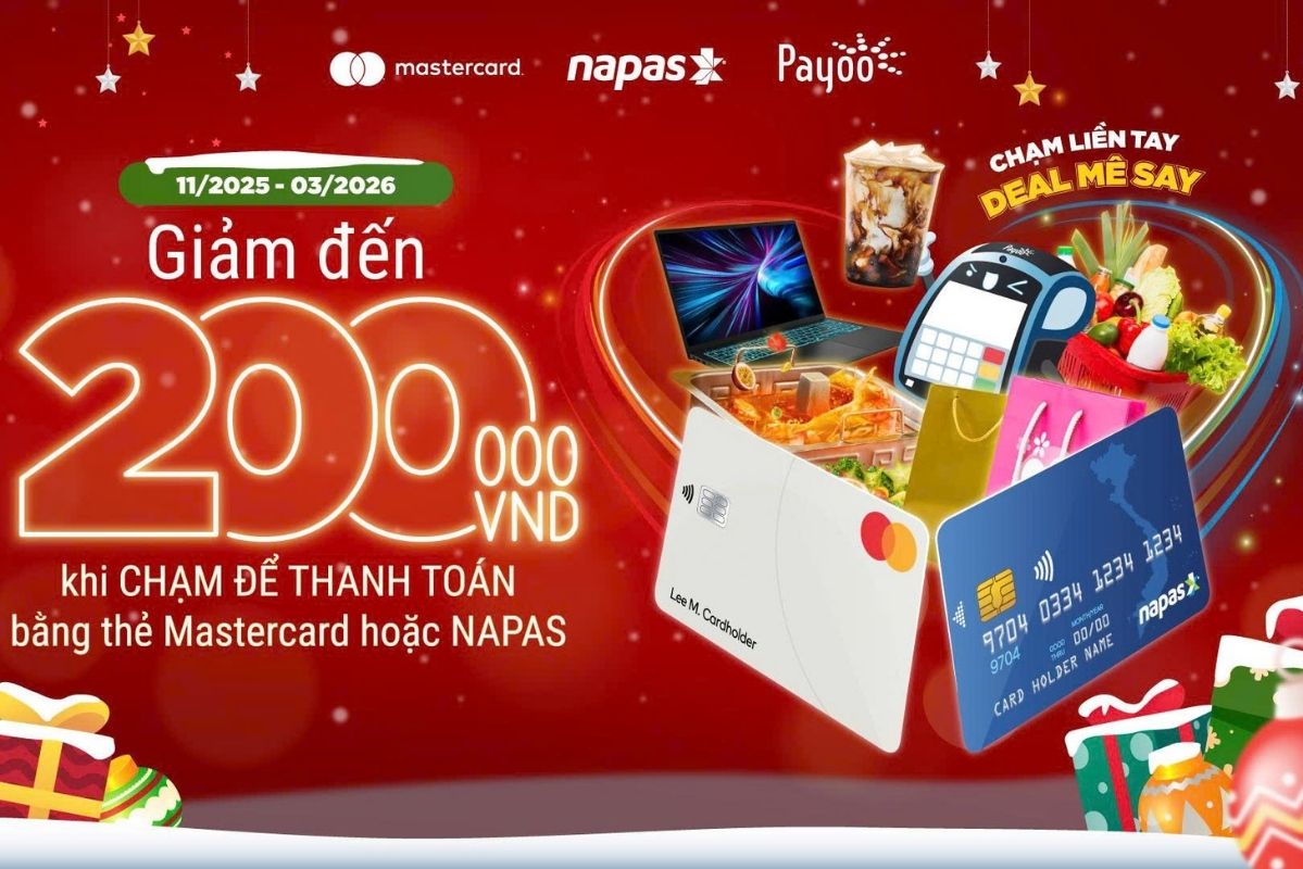 La campaña 'Cham lien tay - Deal me say' implementada por Vietnam National Payment Joint Stock Company (NAPAS) en colaboracion con Mastercard y la plataforma de pago Payoo contribuye a difundir los habitos de pago sin efectivo. Foto: Napas