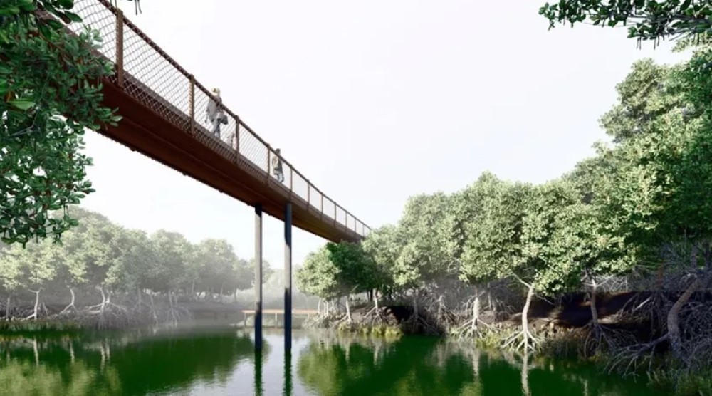 Phoi canh duong di trong du an cong vien Hung Vuong. Anh: Pham Duy 