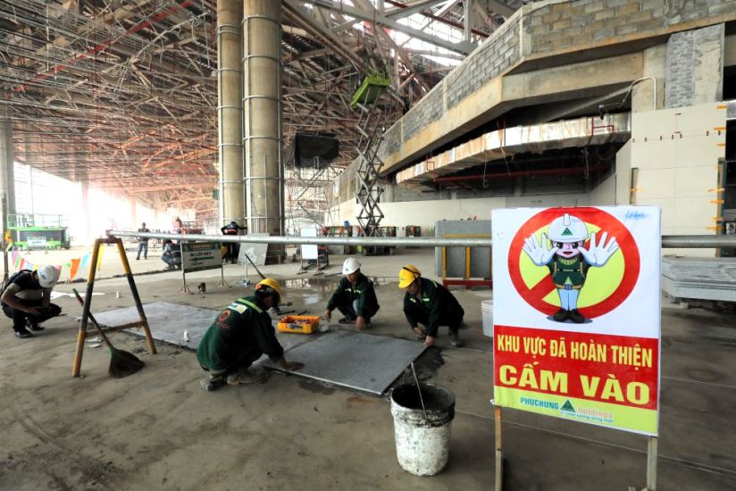 Construction workers at the Long Thanh Airport Project. Photo: Ha Anh Chien