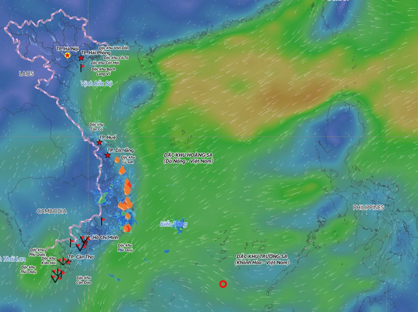 Updated location of the low pressure area at 10:00 on December 10. Source: Vietnam Disaster Monitoring System