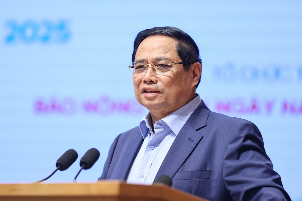 Uy vien Bo Chinh tri, Thu tuong Chinh phu Pham Minh Chinh phat bieu. Anh: VGP