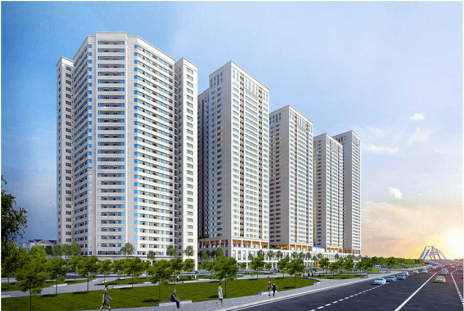 The social housing project is located on lot 5.B2 of Dong Hoi Resettlement Area (commercial name is Eurowindow River Park). Photo: Thang Long Company Limited.