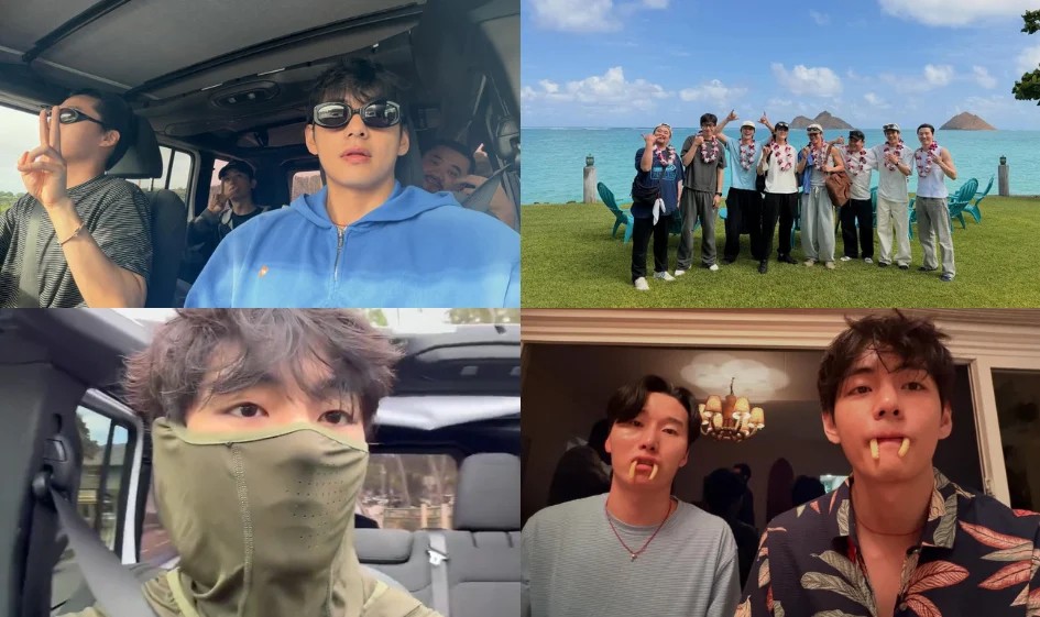 BTS V went on vacation with friends. Photo: Lotte.
