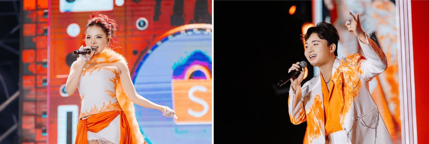 Khong gian dem nhac “Bung no am nhac cung Shopee” tai Bac Ninh tro thanh mot dem concert dung nghia. Anh: Shopee