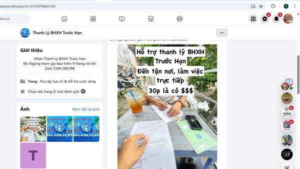 Publicly post information about buying social insurance books on social networks. Photo: Minh Hanh