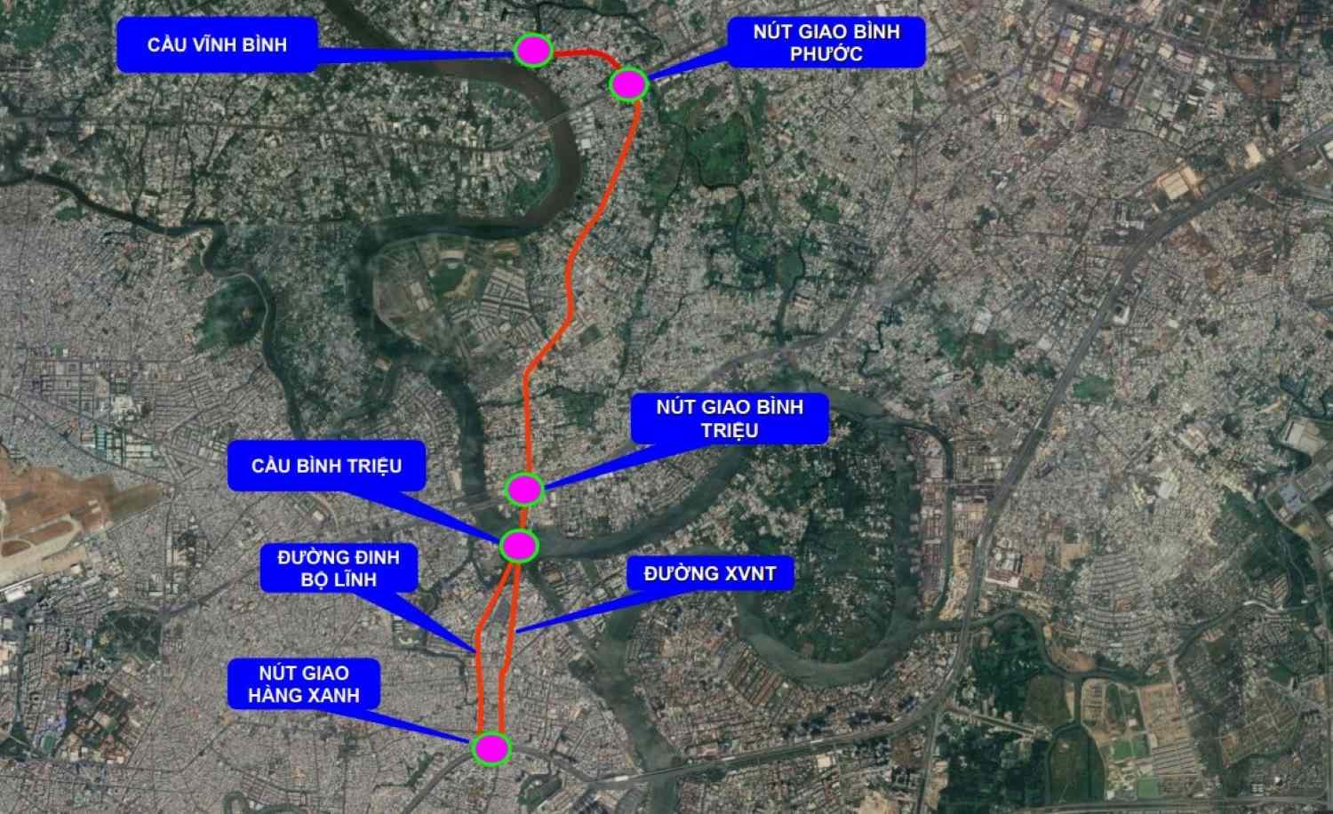 TPHCM du kien ket noi Quoc lo 13 den duong Dien Bien Phu bang duong tren cao. Anh: So Xay dung TPHCM