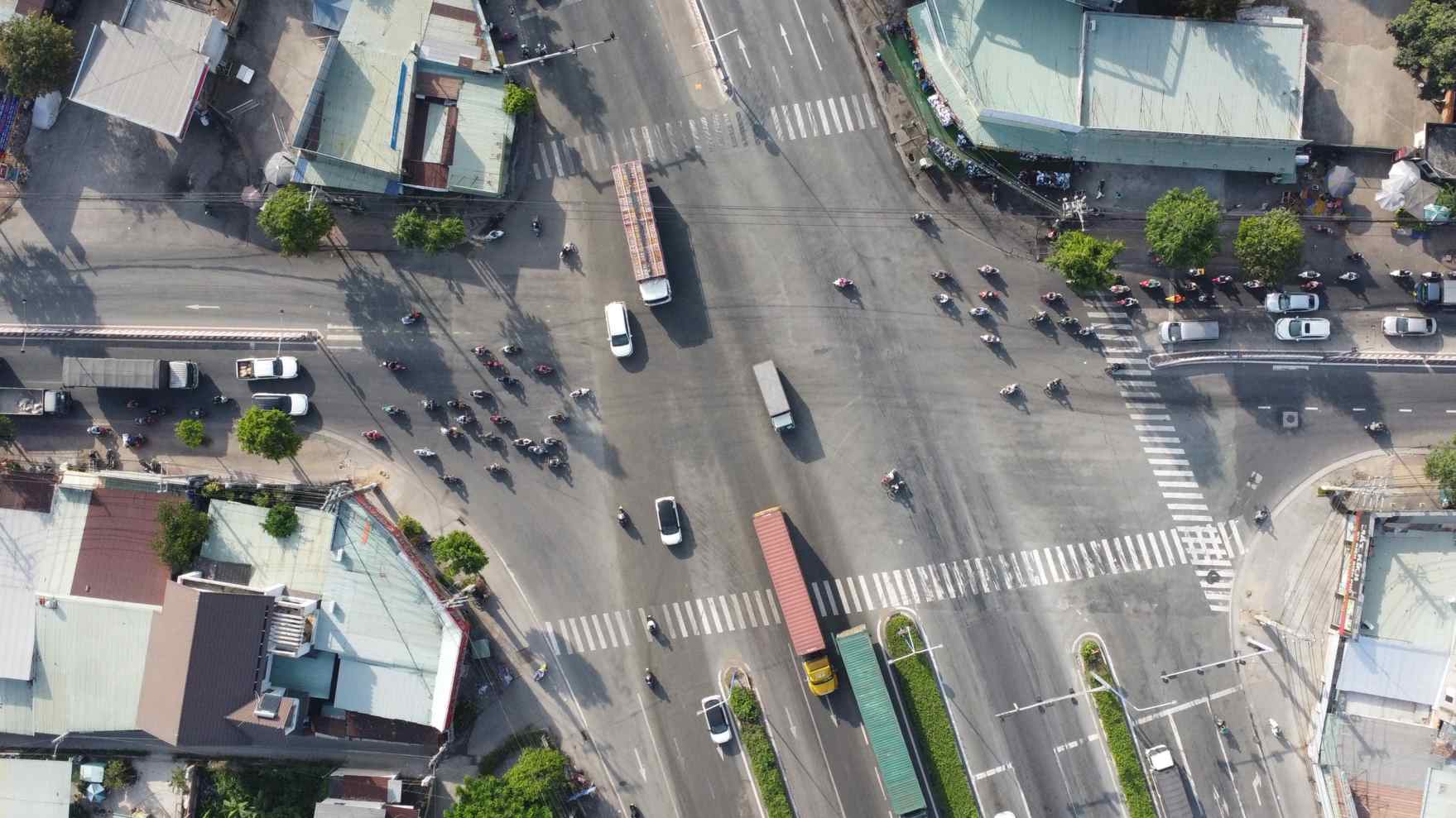 Nut giao duong My Phuoc - Tan Van voi duong Phu Loi du kien se duoc xay dung cau vuot. Anh: Dinh Trong