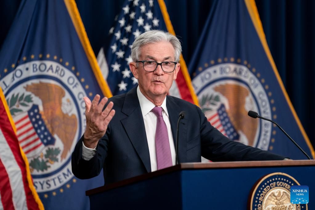 Fed Chairman Jerome Powell announces interest rates. Photo: Xinhua