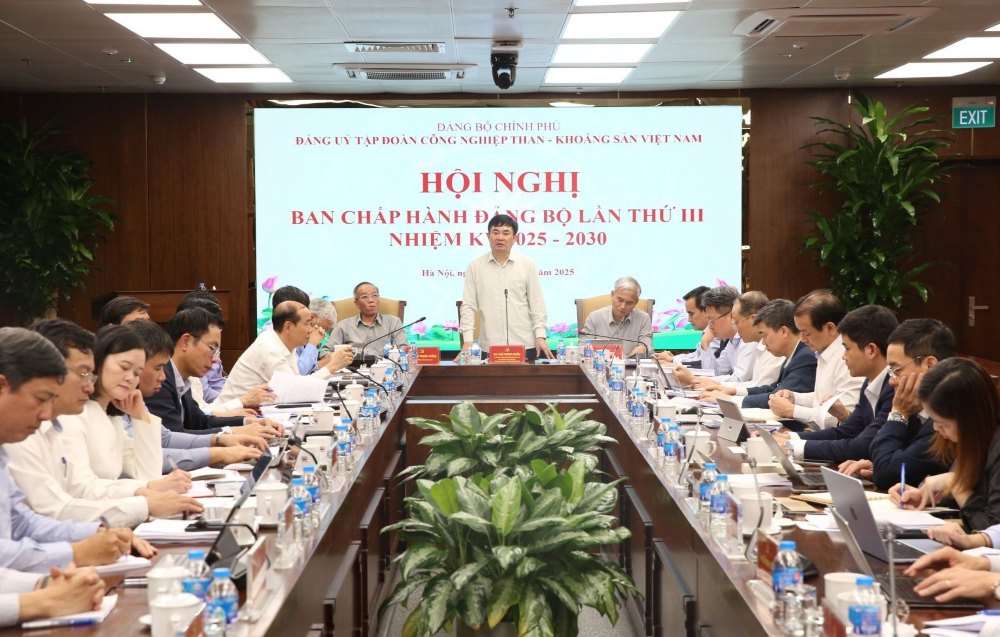 Le camarade Ngo Hoang Ngan - membre du Comite executif du Parti du gouvernement, secretaire du Comite du Parti, president du Conseil des membres du groupe TKV a prononce le discours de conclusion de la conference. Photo: TKV