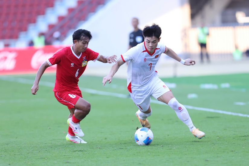 U22 Việt Nam cần đảm bảo một kết quả an toàn trước U22 Malaysia ở lượt cuối vòng bảng SEA Games 33. Ảnh: Minh Dân