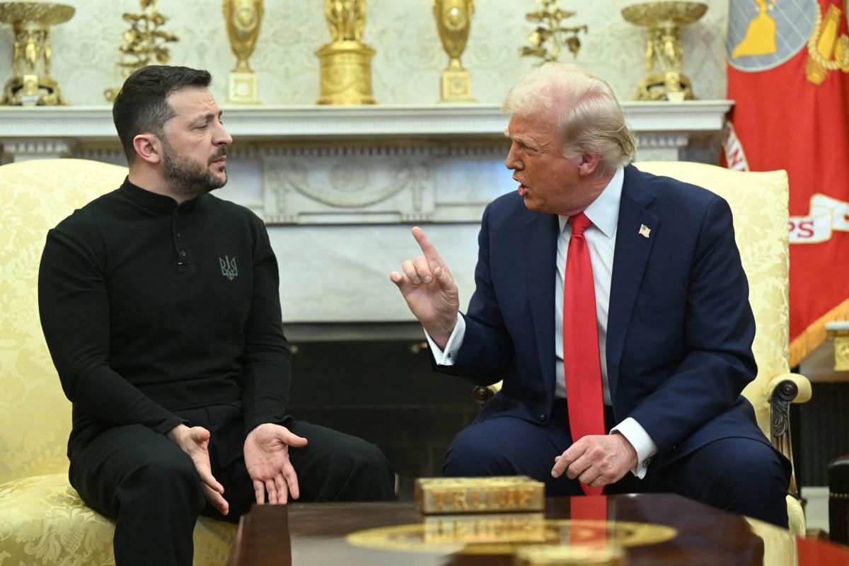 US President Donald Trump and Ukrainian President Volodymyr Zelensky at the Department of Labor on February 28, 2025. Photo: AFP