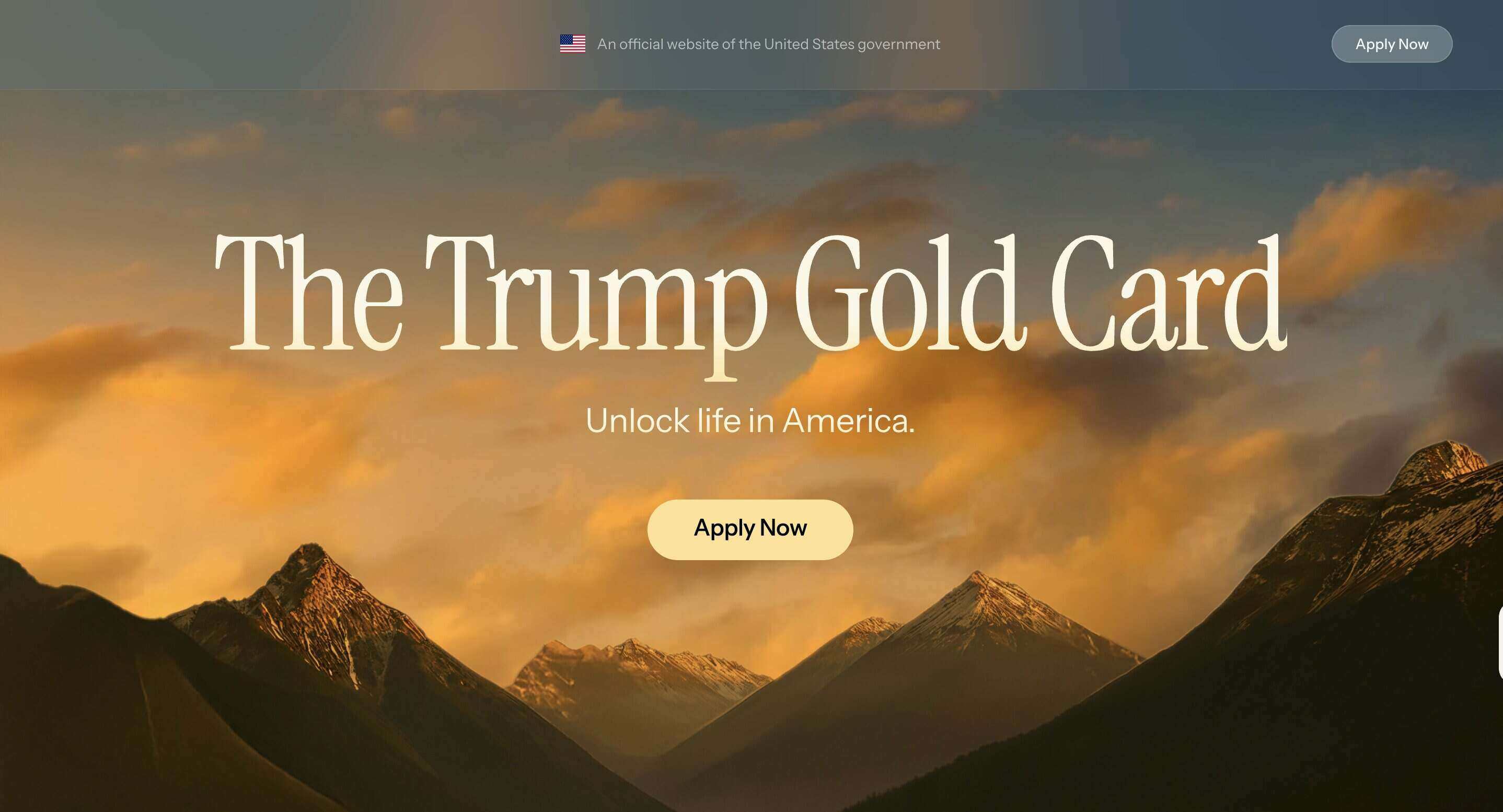 Trang web chinh thuc cua chuong trinh “Trump Gold Card“. Anh: Chup man hinh