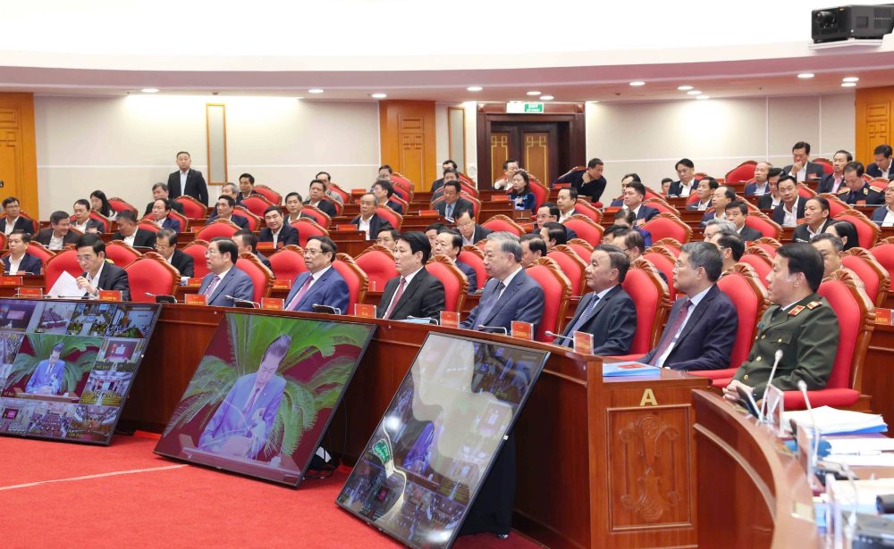 Tong Bi thu To Lam va cac lanh dao Dang, Nha nuoc du Hoi nghi. Anh: Hoang Phong