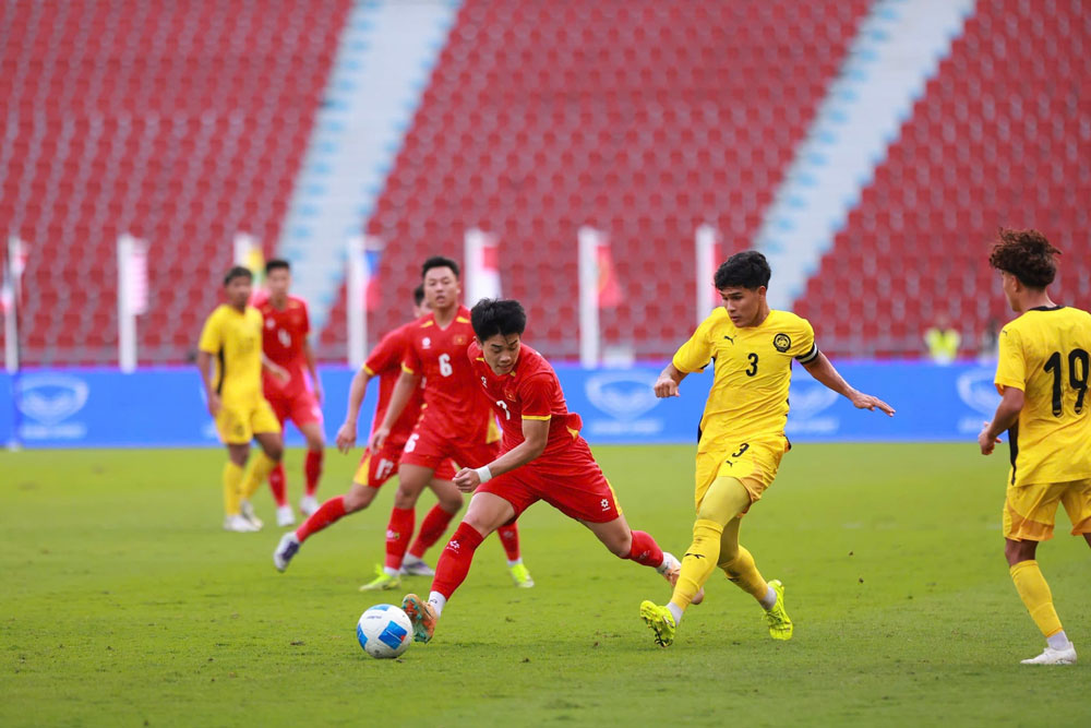U22 Vietnam aims to win against U22 Malaysia. Photo: Minh Dan