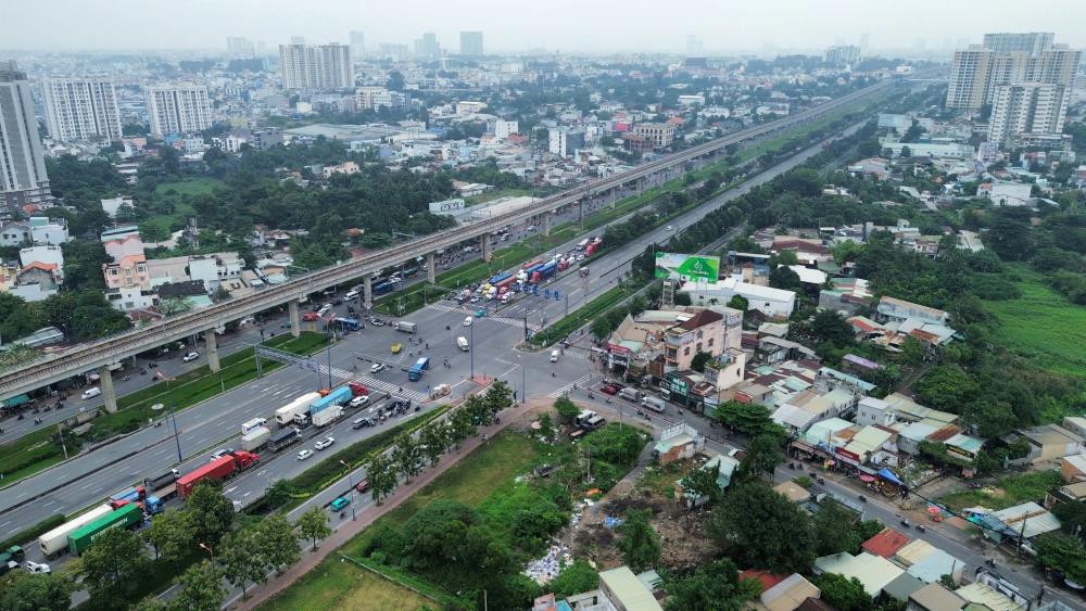 Vanh dai 2 se di qua khu vuc nut giao Binh Thai tren duong Vo Nguyen Giap. Anh: Anh Tu