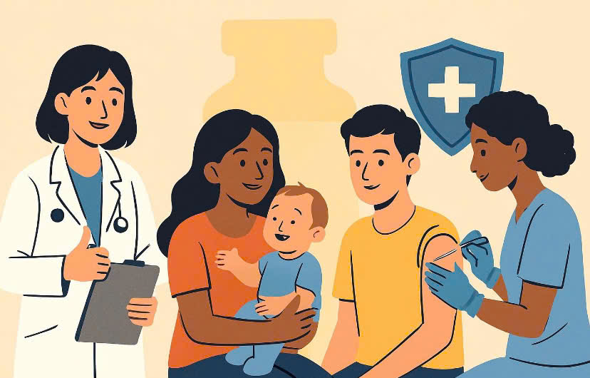 Launching ceremony of the 2025-2027 vaccination communication program: "Vaccination for everyone". Graphics: Huong Giang