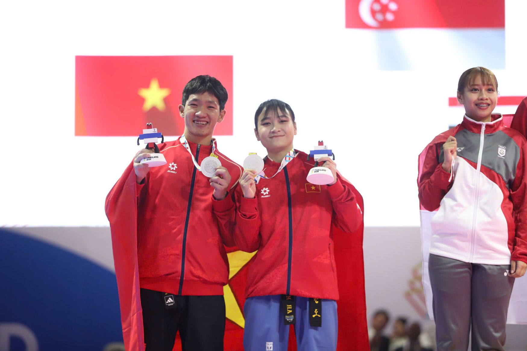 Taekwondo fighter Kim Ha had a memorable memory at the 33rd SEA Games. Photo: Minh Dan