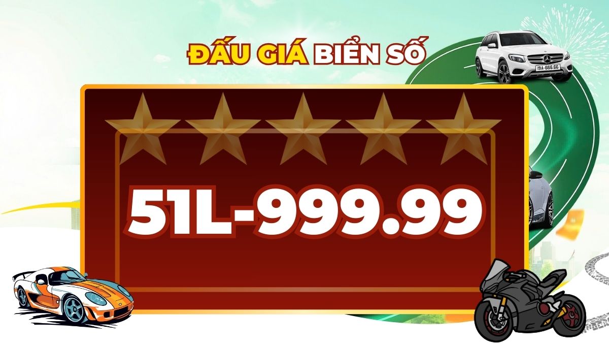The most beautiful five-digit license plate in Ho Chi Minh City 51L-999.99 is available in the auction on December 12