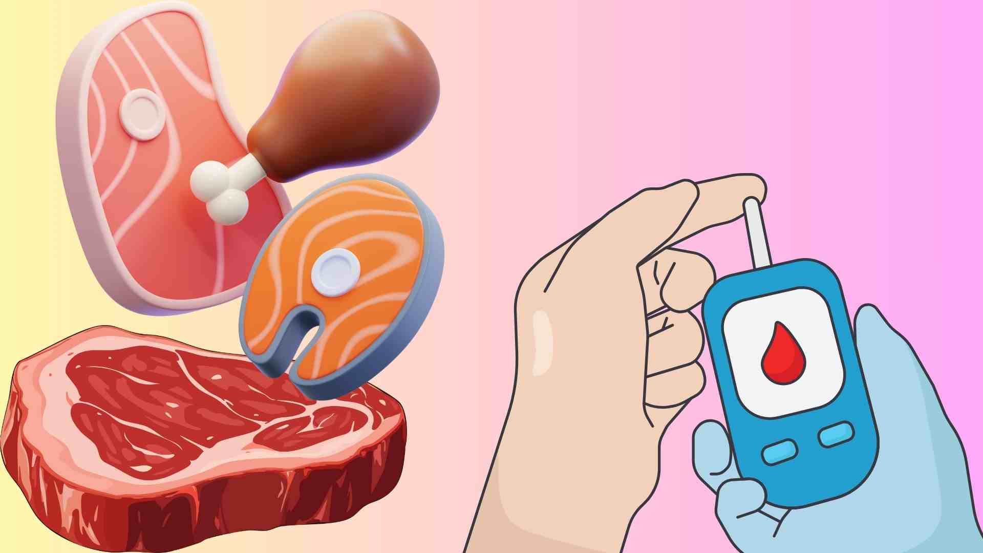 The amount of meat eaten daily affects blood sugar. Graphics: Ha May