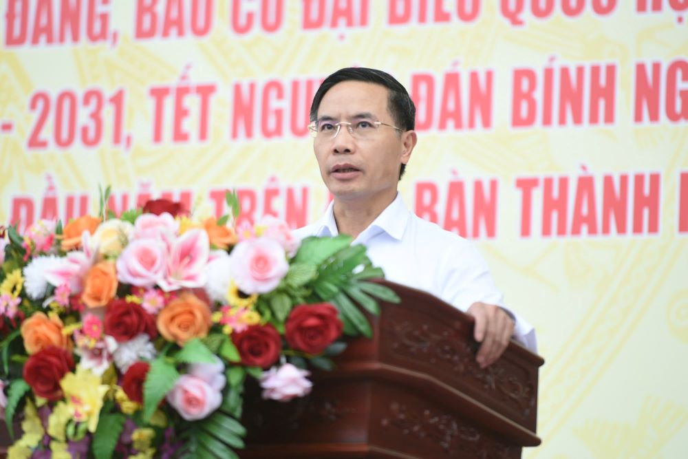 Ong Pham Duc An - Chu tich UBND TP Da Nang phat bieu chi dao. Anh: Tran Thi