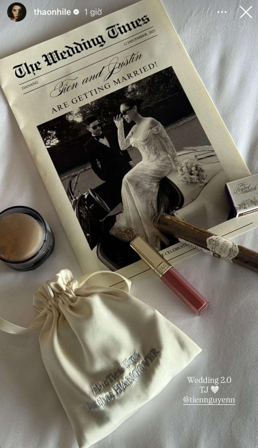 A hau Thao Nhi Le khoe qua tang cua Tien Nguyen chuan bi cho khach. Anh: Cat tu video.