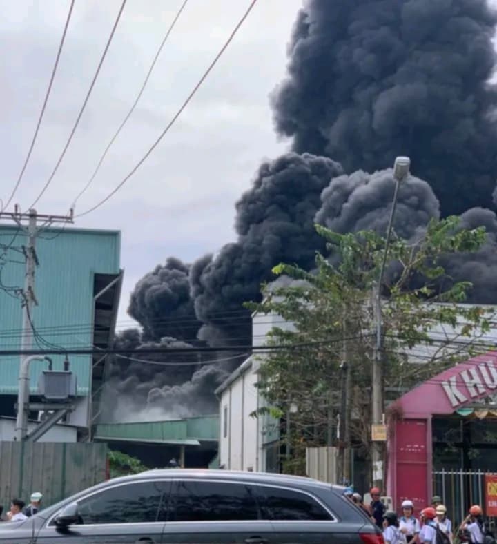 Hien truong vu chay cong ty. Anh: Ban doc cung cap