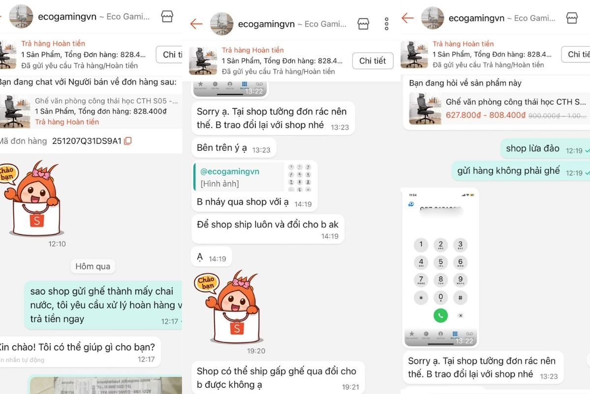 Nguoi dung phan hoi voi cua hang duoc cho day la “don rac“. Khi phong vien lien he truc tiep, chu cua hang cho biet: “Cua hang dong goi gui di vi tuong la don rac. Chung toi lien lac lai nhung nguoi mua khong phan hoi. Shopee cung da hoan tien va chung toi cung bi phat roi“. 