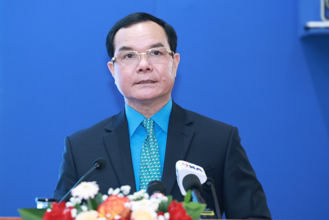 President of the Vietnam General Confederation of Labor Nguyen Dinh Khang noted that trade unions at all levels need to promptly grasp the situation of labor relations, especially during the 2026 Lunar New Year. Photo: Hai Nguyen
