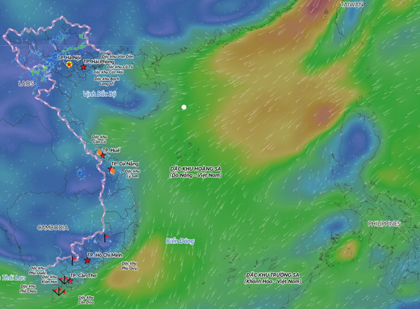 Cold air is forecast to affect the weather in the Gulf of Tonkin from noon on December 13. Photo source: Vietnam Disaster Monitoring System
