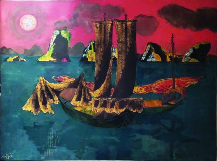 The work "Ha Long Boat" by artist Nguyen Van Ty. Photo provided by the Organizing Committee