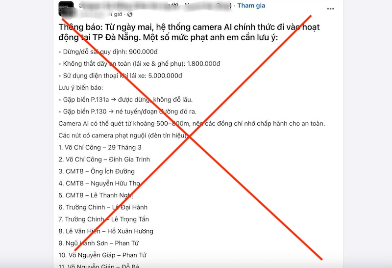 Da Nang has just denied the rumor of applying fines using AI cameras from December 13. Photo: My Linh