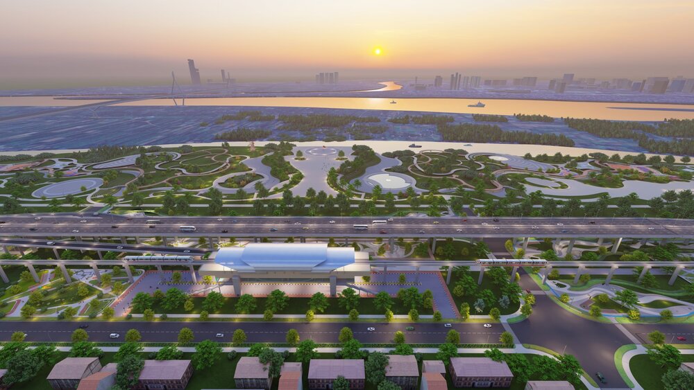 Perspective of the Red River Landscape Avenue Axis project. Photo: Deo Ca Group