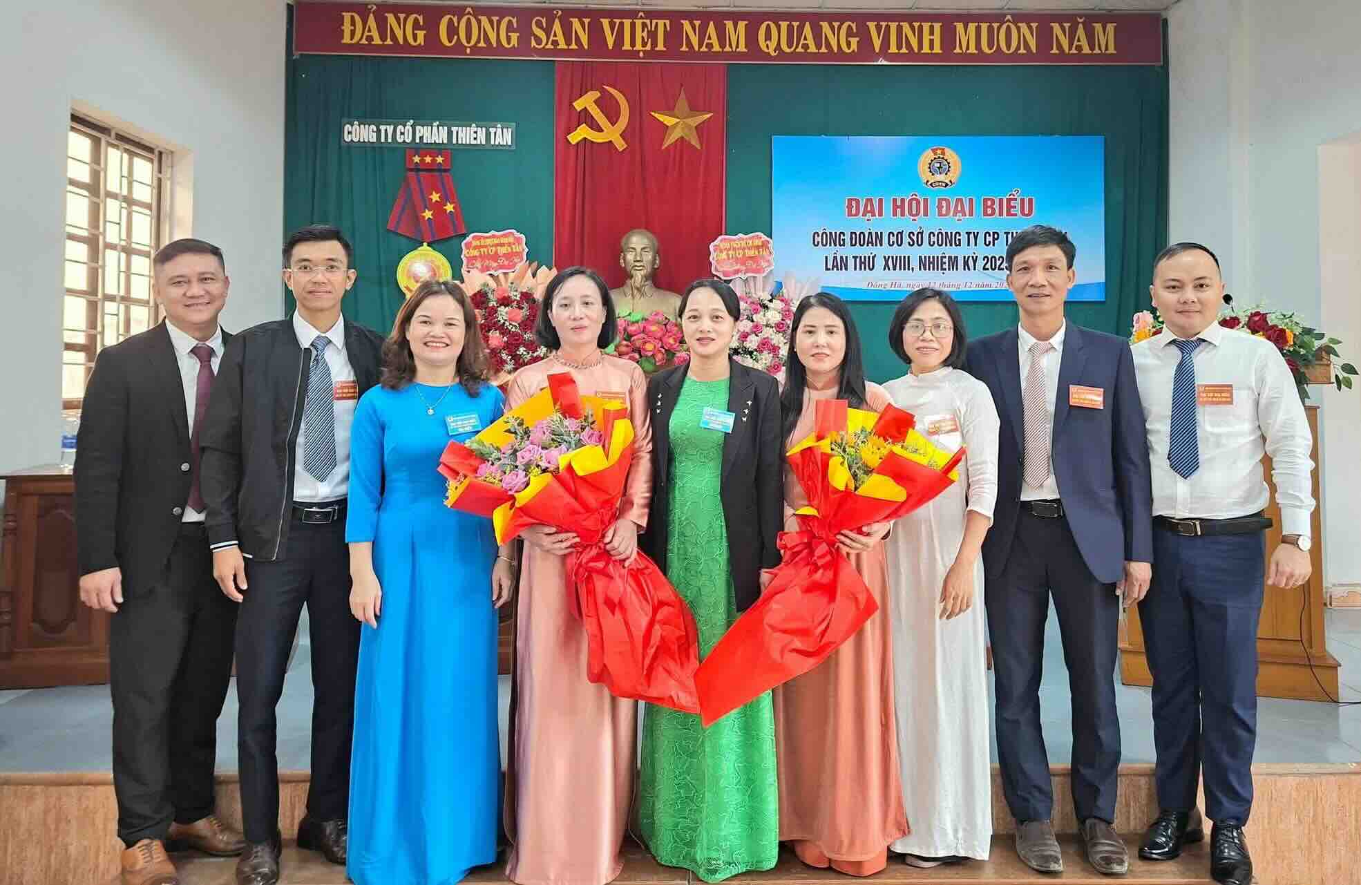 The Trade Union of Thien Tan Joint Stock Company held the 18th Congress of Delegates for the 2025-2030 term. Photo: Quang Tri Trade Union