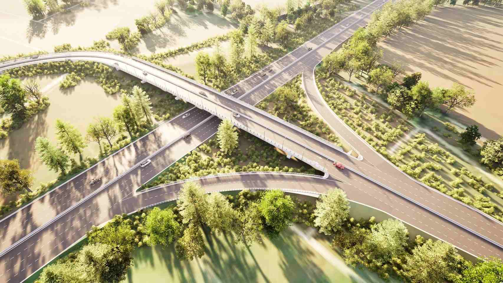 TPHCM - Moc Bai高速道路を横切る橋の風景。写真:ホーチミン市交通委員会