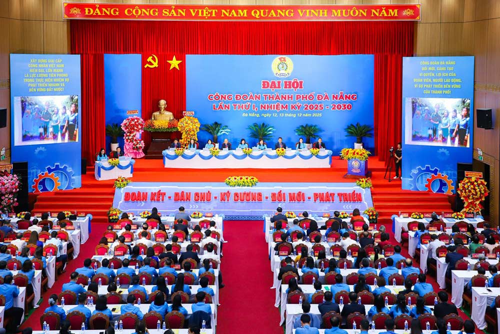 Overview of the 1st Da Nang Trade Union Congress, term 2025 - 2030. Photo: Tuong Minh.