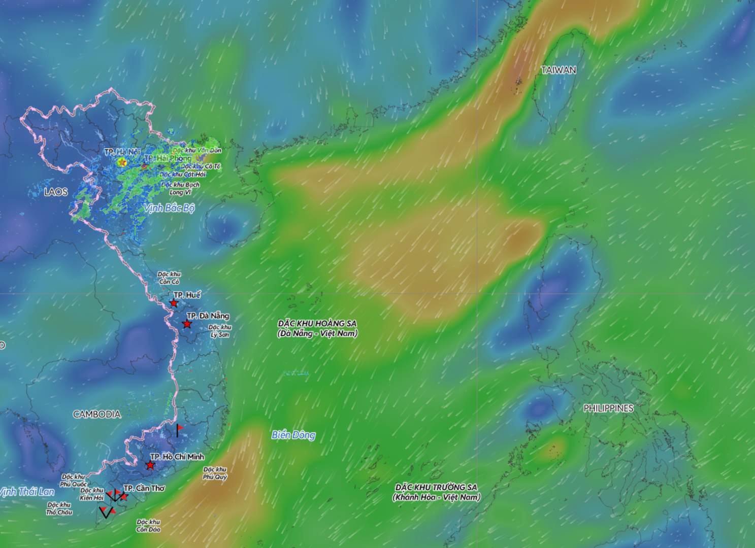 Cold air is forecast to affect the weather in the Gulf of Tonkin from now until tomorrow, December 14. Photo source: Vietnam Disaster Monitoring System