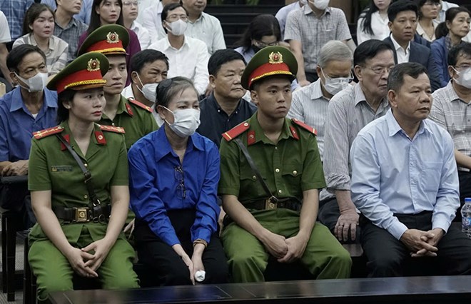 Bà Hoàng Thị Thúy Lan- cựu Bí thư Tỉnh ủy Vĩnh Phúc tại tòa án. Ảnh: N.Anh
